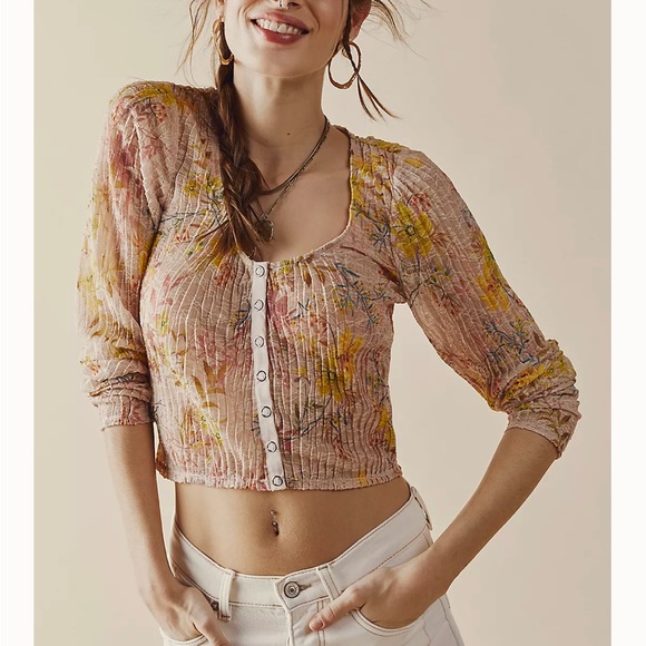 Free People Angelina Lace Top BNWT - Picture 2 of 14